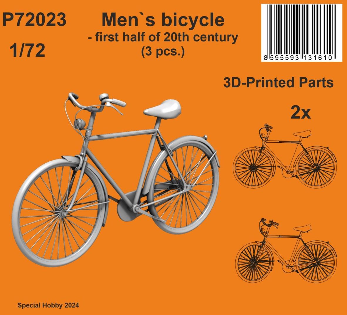 CMK/Czech Master Kits P72023 1:72 Men`s bicycle - first half of 20th century (3 pcs.)