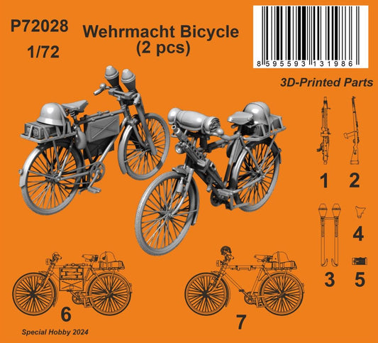 CMK/Czech Master Kits 129-P72028 1:72 Wehrmacht Bicycle (2pcs)