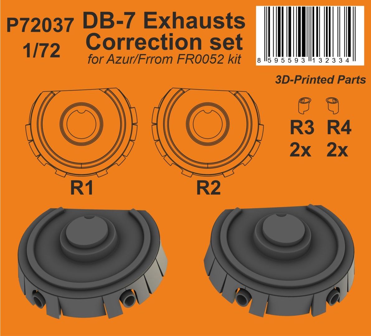CMK/Czech Master Kits P72037 1:72 Douglas DB-7 Havoc Exhausts Correction set
