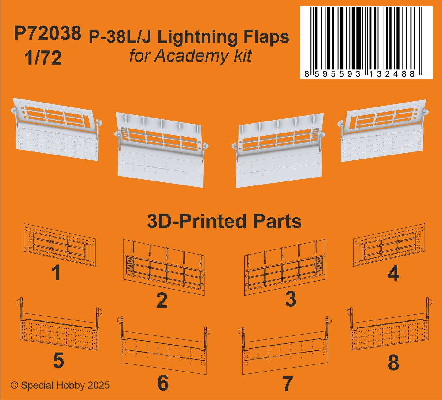 CMK/Czech Master Kits P72038 1:72 Lockheed P-38L/J Lightning Flaps