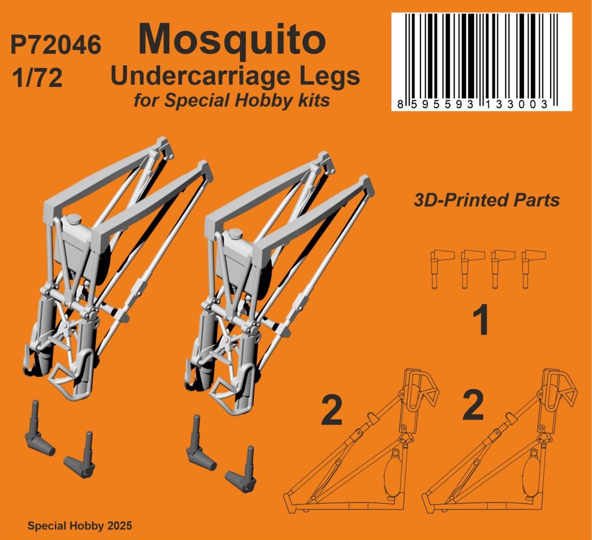 CMK/Czech Master Kits 129-P72046 1:72 de Havilland Mosquito Undercarriage Legs