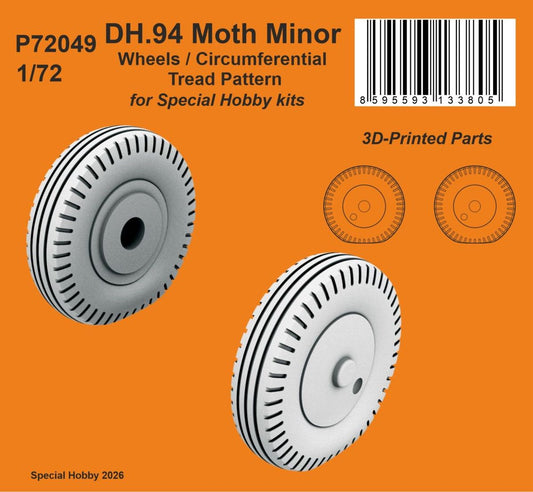 CMK/Czech Master Kits P72049 1:72 de Havilland DH.94 Moth Minor Wheels / Circumferential Tread Pattern
