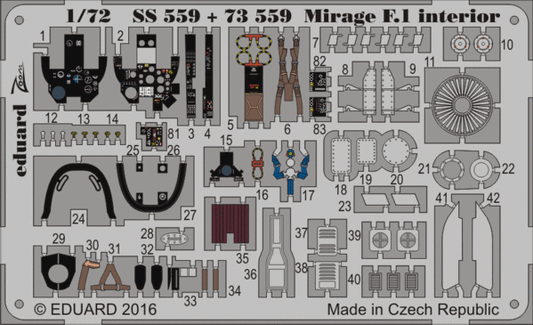 Eduard SS559 1:72 Dassault Mirage F.1CG interior