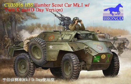 Bronco Models CB35016 1:35 British Humber Scout Car Mk.I with twin k-gun (D-day version)