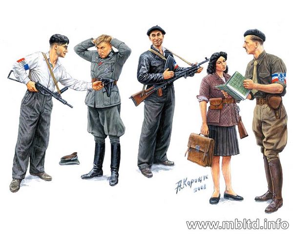 Master Box MB3551 1:35 French Resistance and captured German (WWII) Infantry man