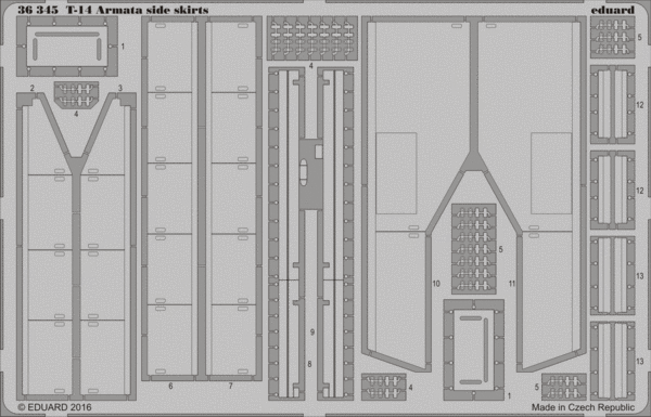 Eduard 36345 1:35 Soviet T-14 Armata Soviet Main Battle Tanka side skirts