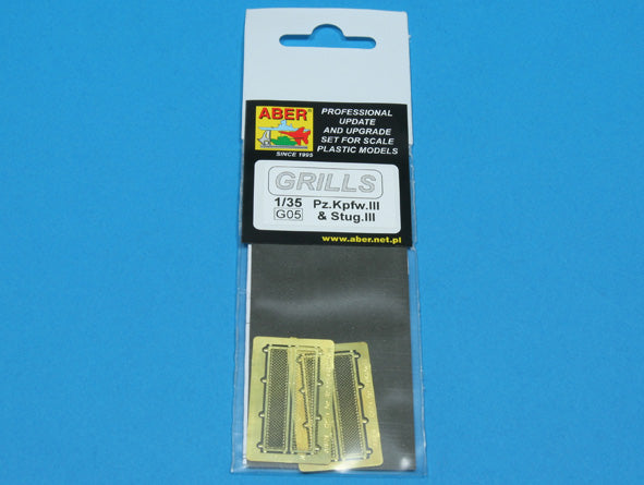 Aber 35G05 1:35 Grilles for Pz.Kpfw.III/Sturmgeschutz/StuG.III