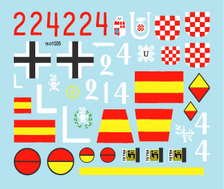 Star Decals 16-D1005 1:16 Pz.Kpfw.I Ausf.A Pz.Abt z.b.V. 40 in Norway, Croatia / Ustashi tank unit, and Nationalist Tank Group and Spanish Foreign Legion