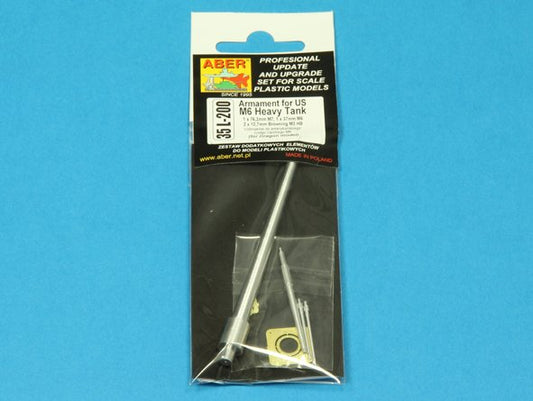 Aber 35L200 1:35 Armament for U.S. M6 Heavy Tank 1 x 76,2mm M7, 1 x 37mm M6; 2 x 12,7mm Browning M2