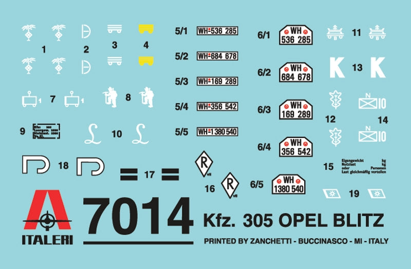 Italeri 7014 1:72 Kfz. 305 Opel Blitz