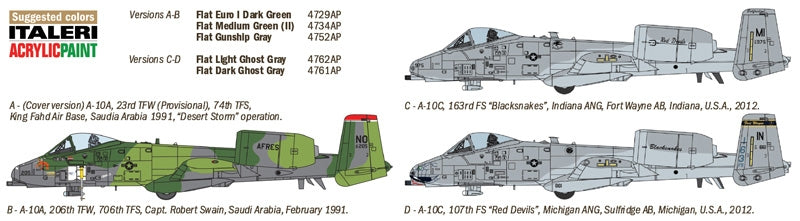 Italeri 1376 1:72 Fairchild A-10A/C Thunderbolt II Gulf War