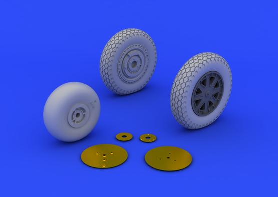 Eduard Brassin 648202 1:48 Bell P-39 Airacobra early wheels with weighted tyre effect with weighted tyre effect