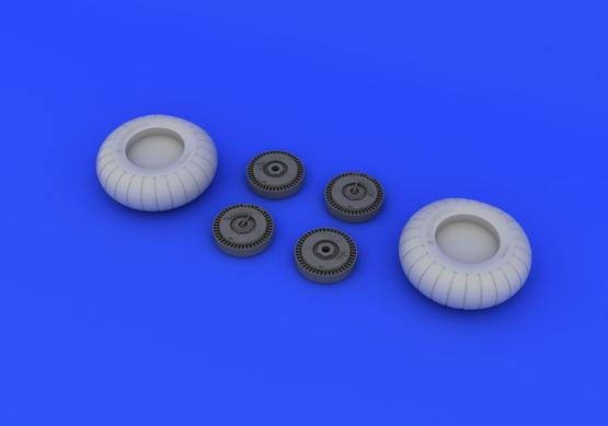 Eduard Brassin 648244 1:48 Junkers Ju-88A-5 early wheels with weighted tyre effect with weighted tyre effect