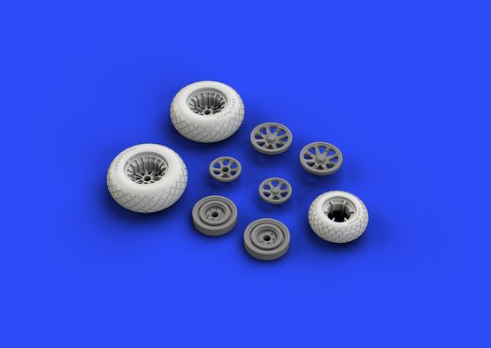 Eduard Brassin 648258 1:48 Lockheed P-38J Lightning wheels with weighted tyre effect
