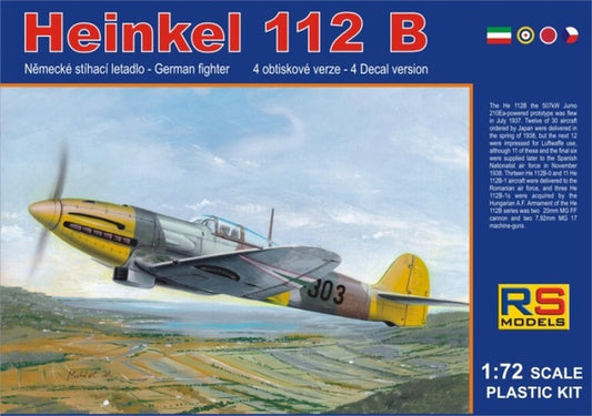 RS Models 92062 1:72 Heinkel He-112 Decals Hungary x 4, Czech, Great Britain, Japan