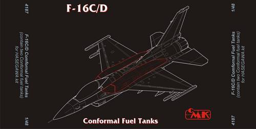 CMK 4187 1:48 Lockheed-Martin F-16C/D Comformal Fuel Tanks (2pcs)