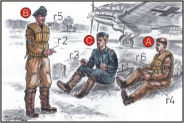 CMK F72038 1:72 3 German Bomber Pilots WWII + Mechanic (3 figs.)