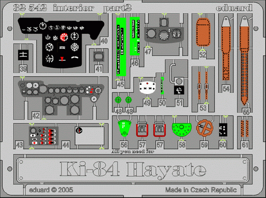 Eduard 32542 1:32 Nakajima Ki-84 Hayate 'Frank' interior