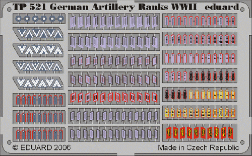 Eduard TP521 1:35 German Artillery Ranks uniform insignia WWII