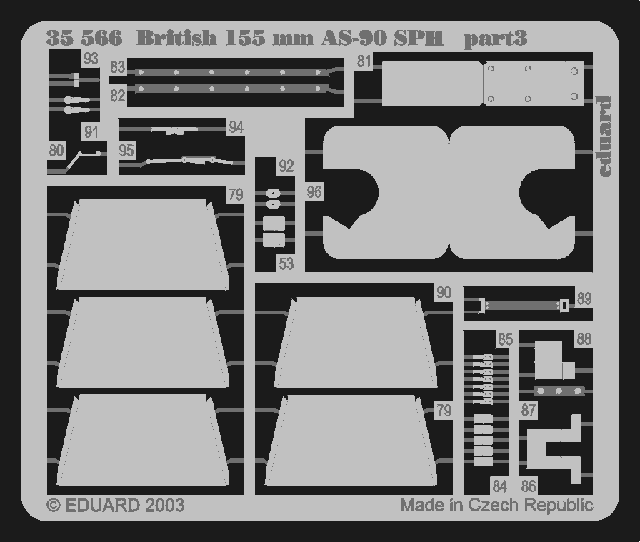 Eduard 35566 1:35 AS-90 155mm self propelled British howitzer detailing set