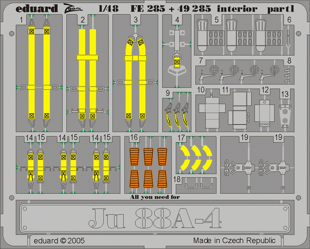 Eduard FE285 1:48 Junkers Ju-88A-4 interior