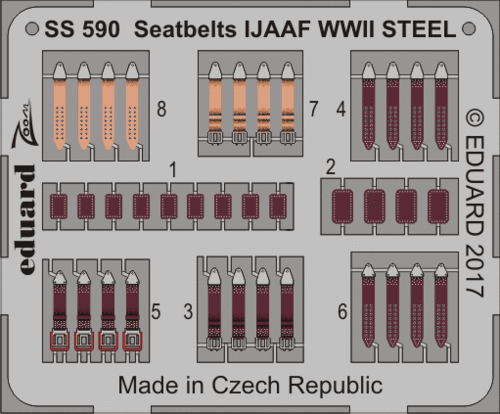 Eduard SS590 1:72 Seatbelts IJAAF WWII STEEL