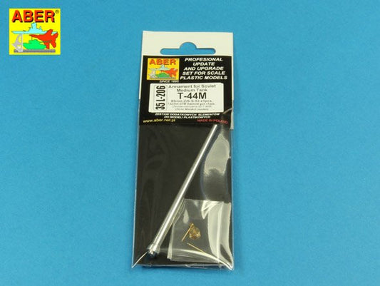Aber 35L206 1:35 Armament for Soviet Medium Tank T44M 85mm ZiS-S-53 x 1 pc; 7,62mm DTM Machine Gun x 1 pc
