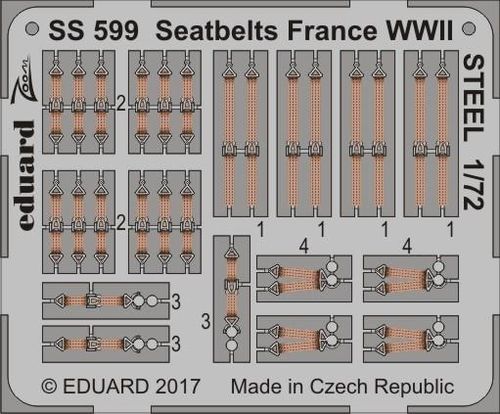 Eduard SS599 1:72 Seatbelts France WWII STEEL
