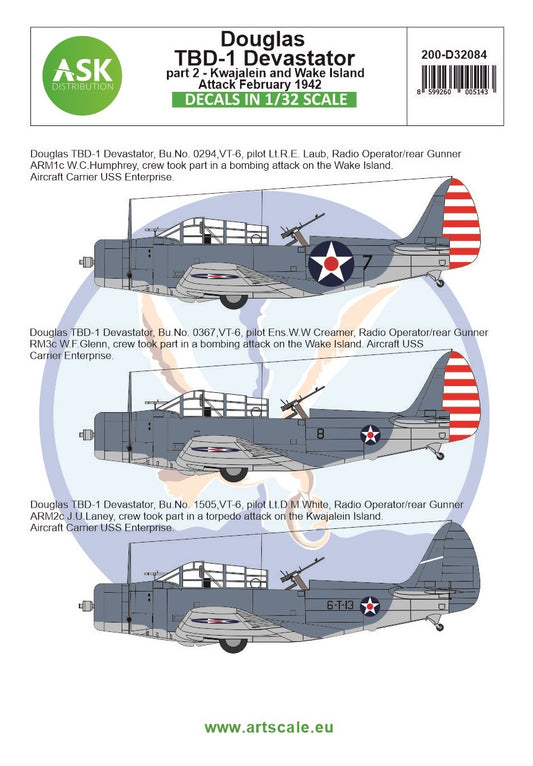 Art Scale 200-D32084 1:32 Douglas TBD-1 Devastator part 2