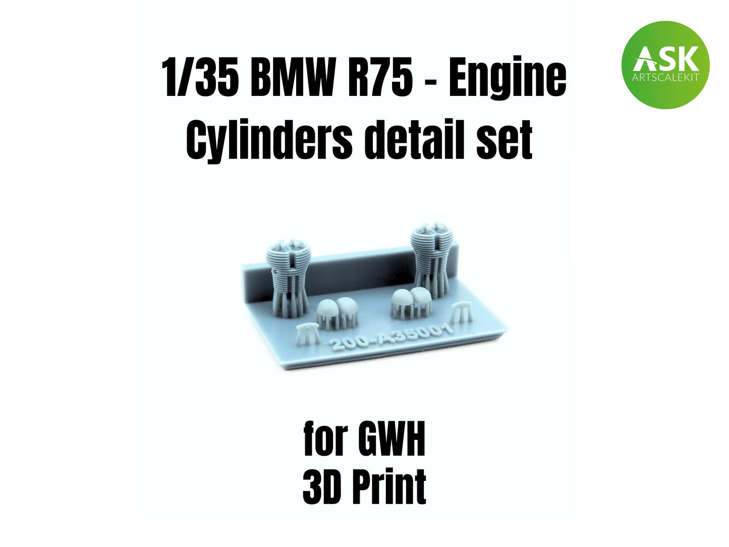 Art Scale 200-A35003 1:35 BMW R75 detailing set - engine cylinders