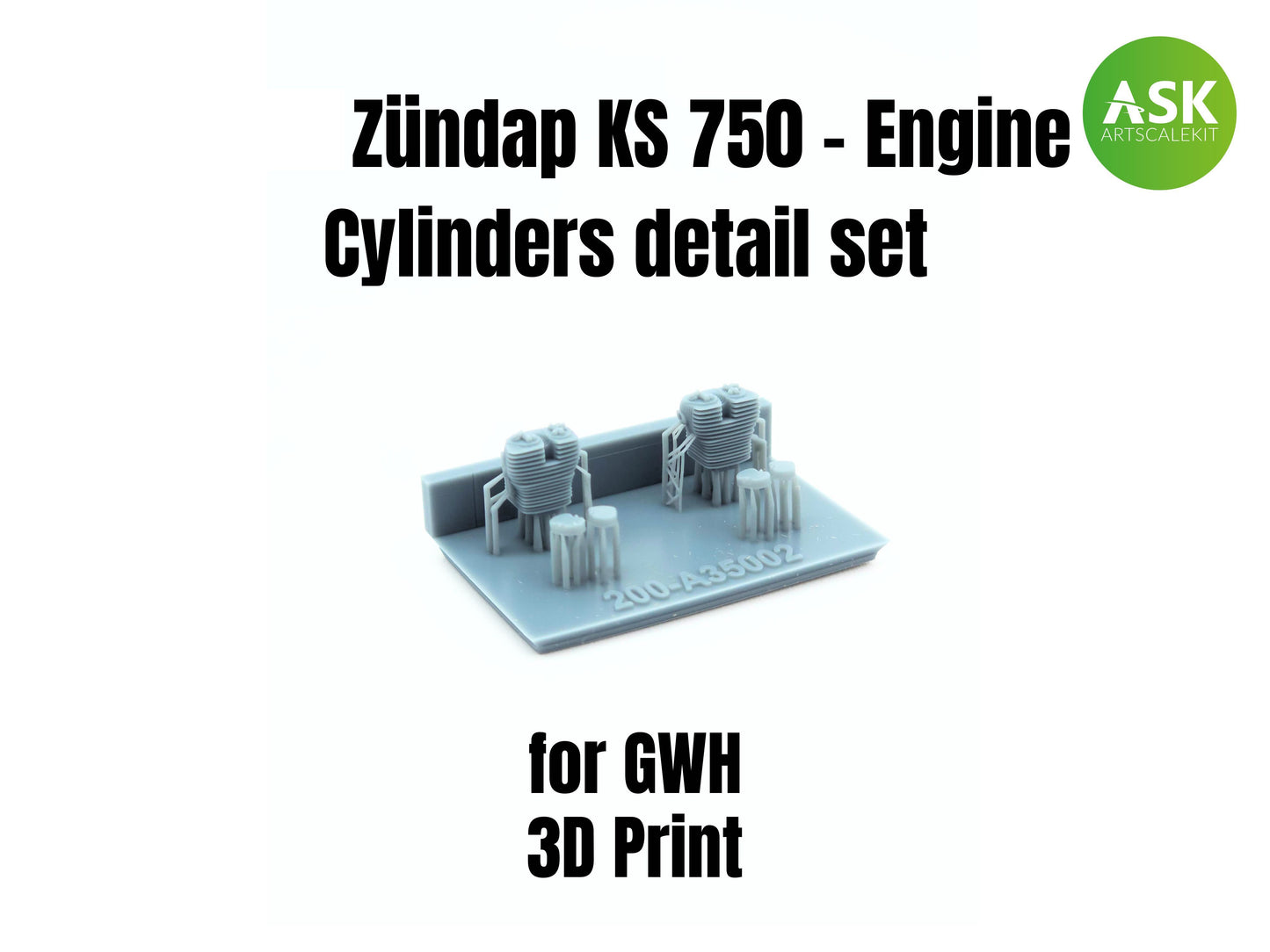 Art Scale 200-A35004 1:35 Zundap KS 750 - Engine Cylinders detail set