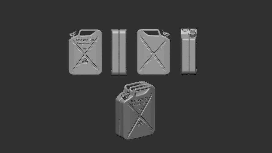 Art Scale 200-A72005 1:72 Jerry can 20 litre, German army WWII x 10 pcs 3D-Printed