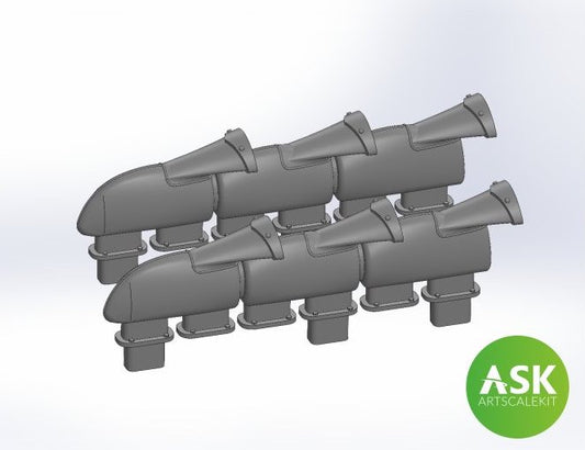 Art Scale 200-A72035 1:72 Supermarine Spitfire Mk.Vb Exhausts Fishtail type