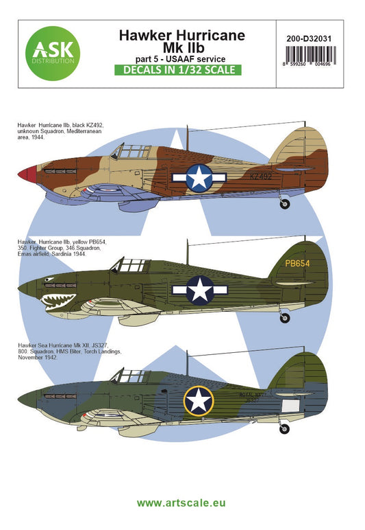 Art Scale 200-D32031 1:32 Hawker Hurricane Mk.IIb part 5 - USAAF