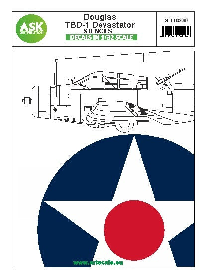 Art Scale 200-D32087 1:32 Douglas TBD-1 Devastator - STENCILS