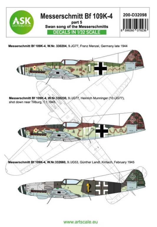 Art Scale 200-D32098 1:32 Messerschmitt Bf 109K-4 part 5