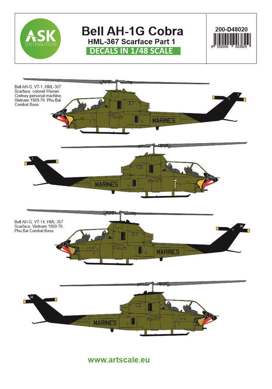 Art Scale 200-D48020 1:48 Bell AH-1G Cobra part 7 - HML-367 Scarface