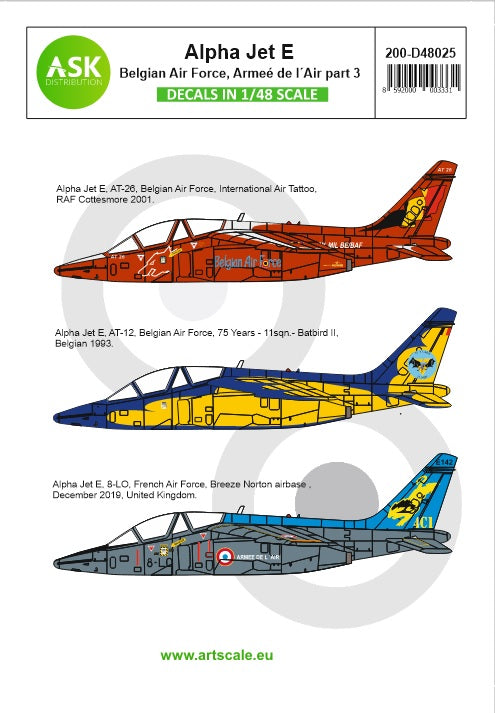 Art Scale 200-D48025 1:48 Alpha Jet E - Belgian Air Force, Armee de l Air - Part 3