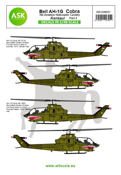 Art Scale 200-D48031 1:48 Bell AH-1G Cobra 'Kentaur' 3rd Aviation helicopter cavalry part 2