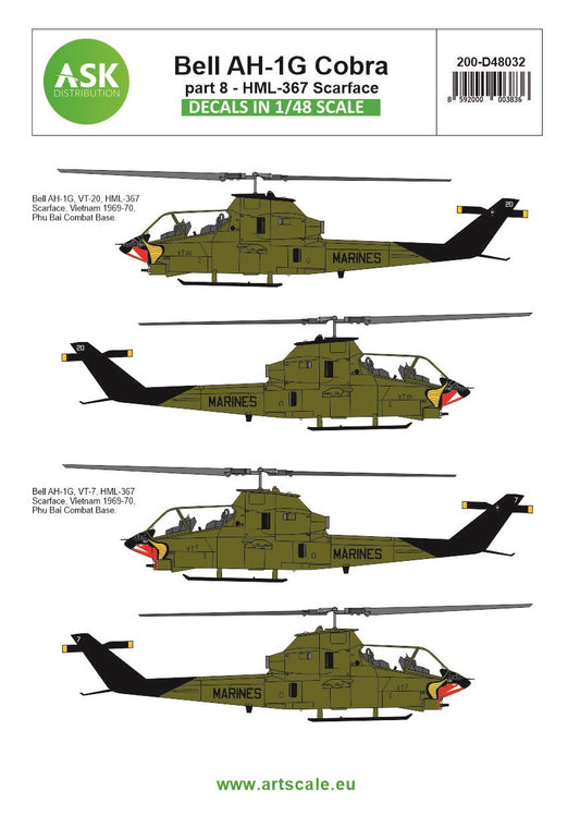 Art Scale 200-D48032 1:48 Bell AH-1G Cobra HML-367 Scarface - part 8