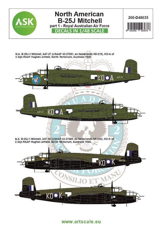 Art Scale 200-D48035 1:48 B-25J Mitchell part 1 - Royal Australian Air Force