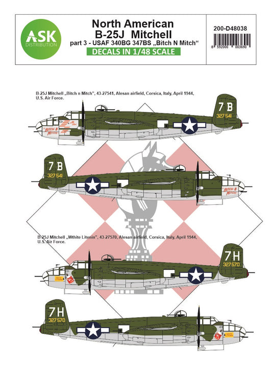 Art Scale 200-D48038 1:48 North-American B-25J Mitchell part 3 - US Air Force