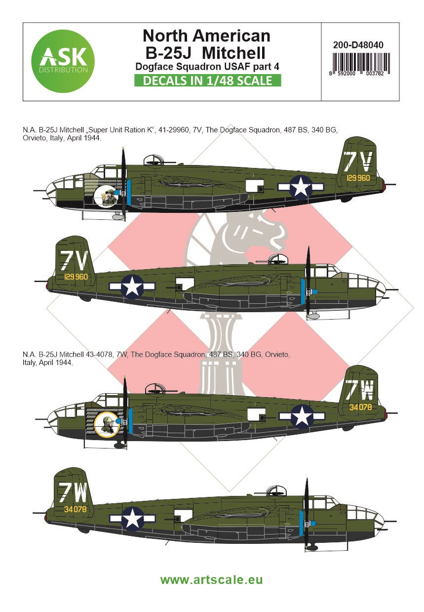 Art Scale 200-D48040 1:48 North-American B-25J Mitchell 'Watch Copier' & 'Super Unit K' US Dogface Squadron, Mediterranean area - part 4