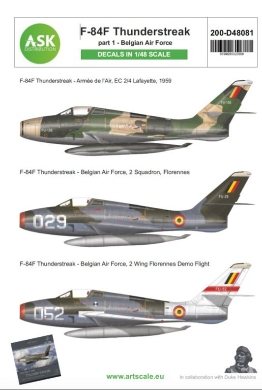 Art Scale 200-D48081 1:48 Republic F-84F Thunderstreak part 1 - Belgian Air Force