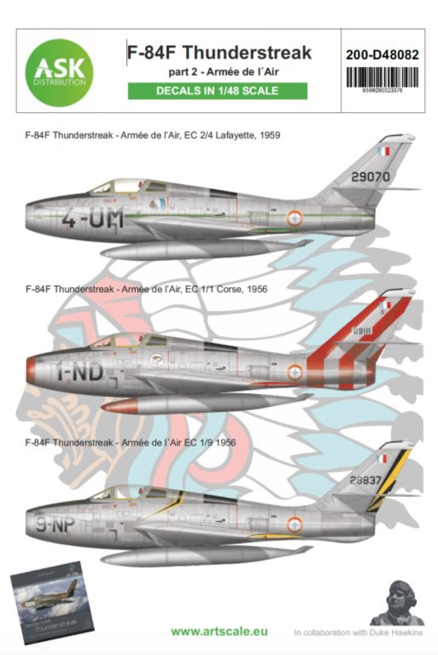 Art Scale 200-D48082 1:48 Republic F-84F Thunderstreak part 2 - Armee de l'Air / Belgian