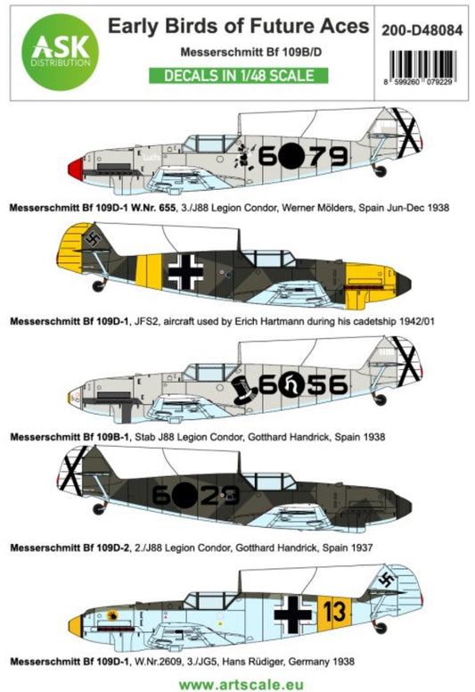 Art Scale 200-D48084 1:48 Messerschmitt Bf-109B/D - Early birds of the future Aces