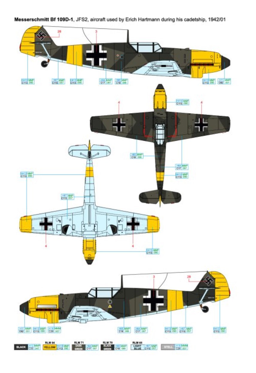 Art Scale 200-D48084 1:48 Messerschmitt Bf-109B/D - Early birds of the future Aces