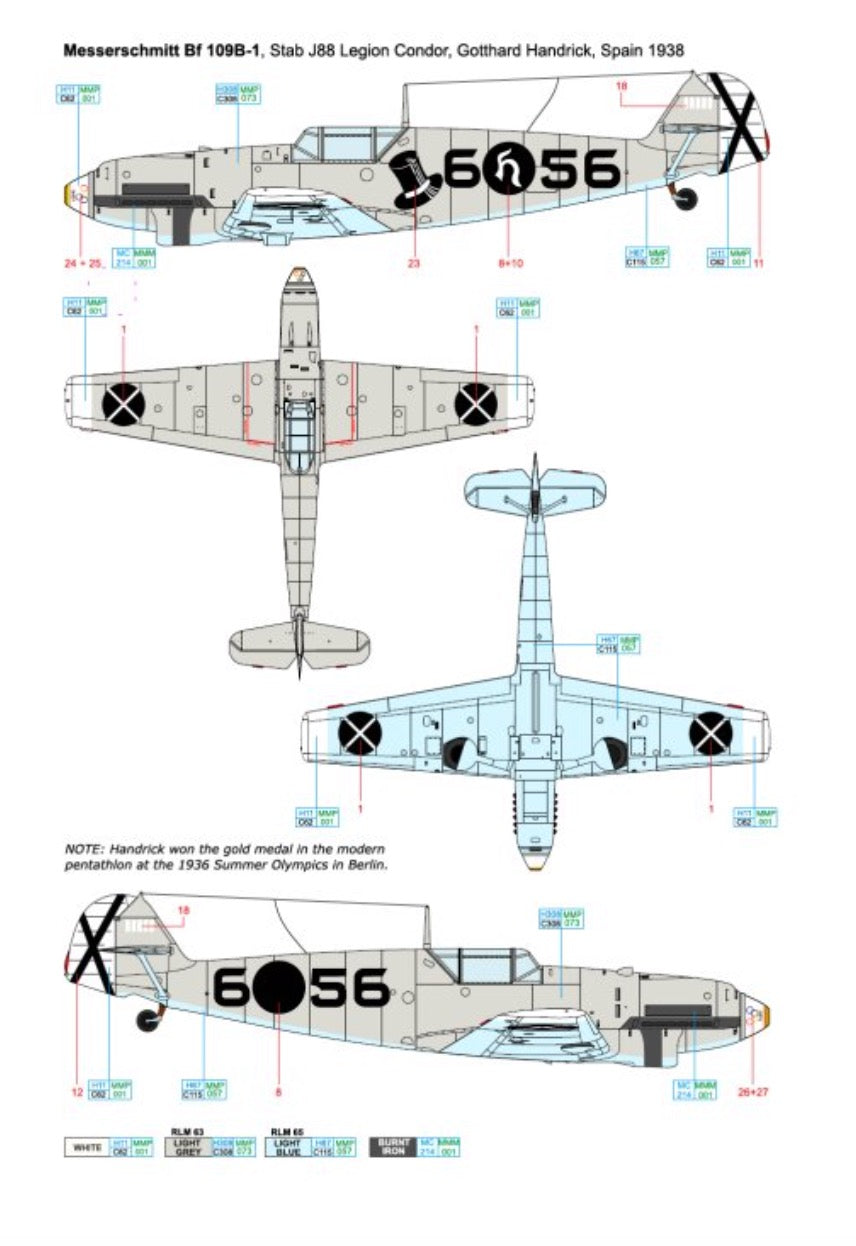 Art Scale 200-D48084 1:48 Messerschmitt Bf-109B/D - Early birds of the future Aces