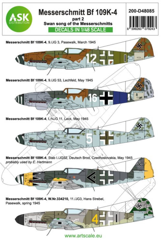 Art Scale 200-D48085 1:48 Messerchmitt Bf 109K-4 part 2 - Swan song of the Bf109