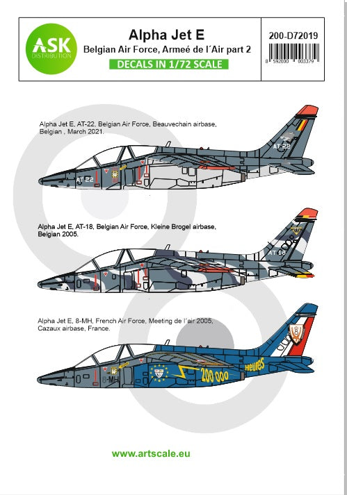 Art Scale 200-D72019 1:72 Alpha Jet E Belgian Air Force and Armee de l´Air part 2 C